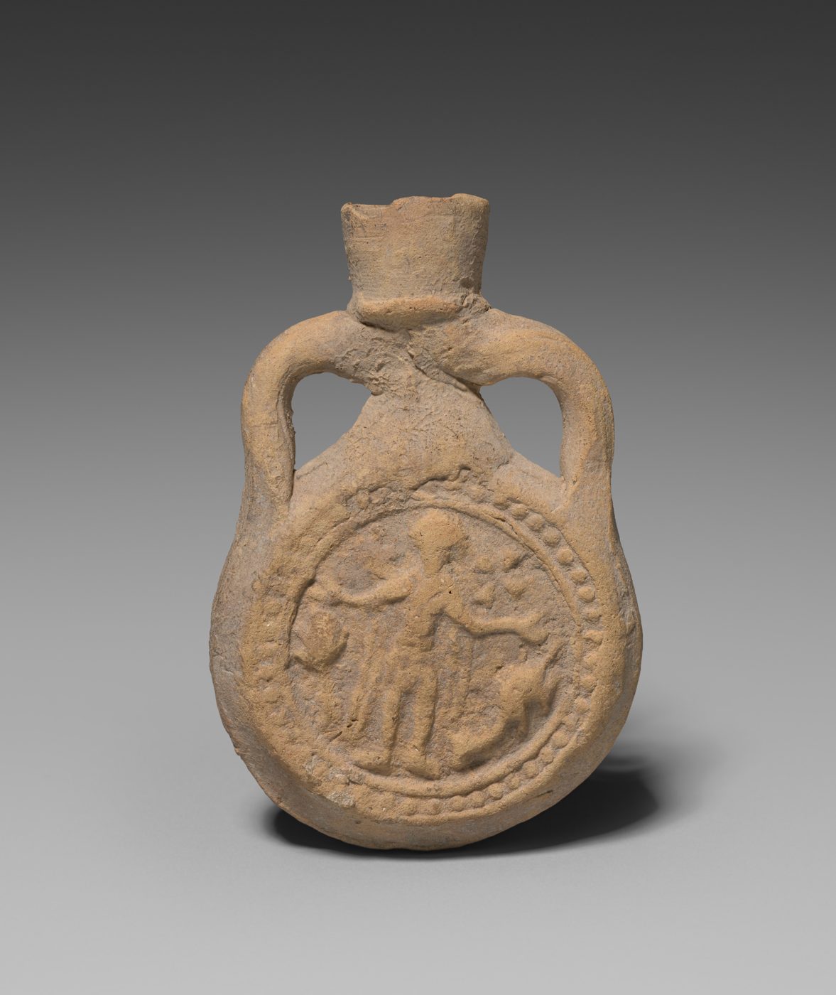 Pilgrim's flask stamped with St. Menas between two camels